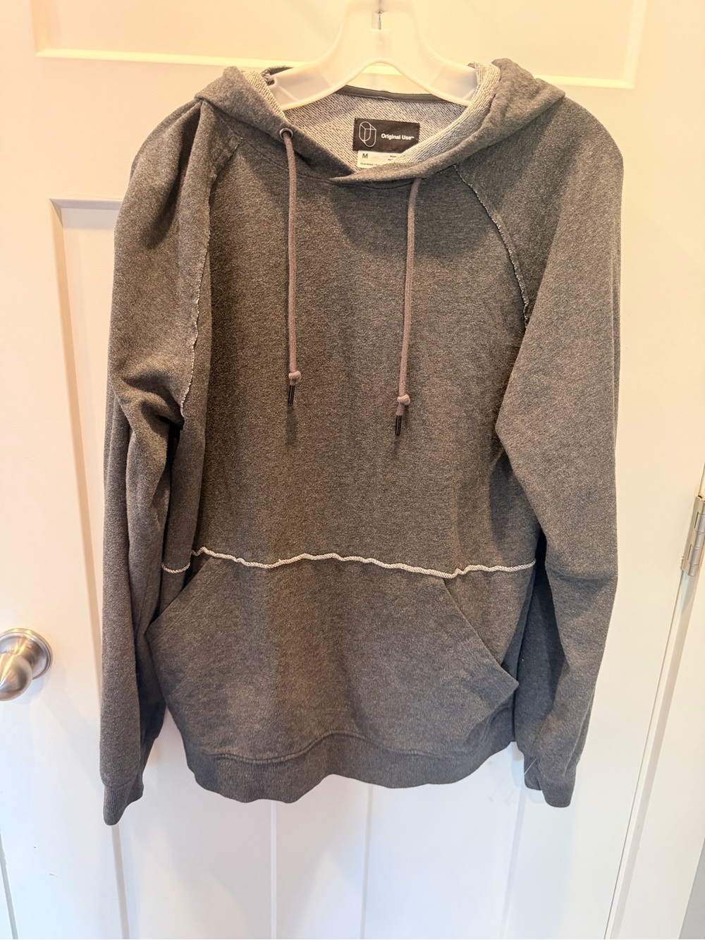 Original Use Gray Oversized French Terry Hoodie Men’s M Reverse Seam